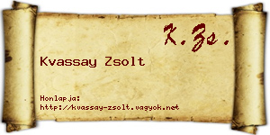 Kvassay Zsolt névjegykártya
