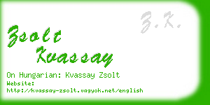 zsolt kvassay business card